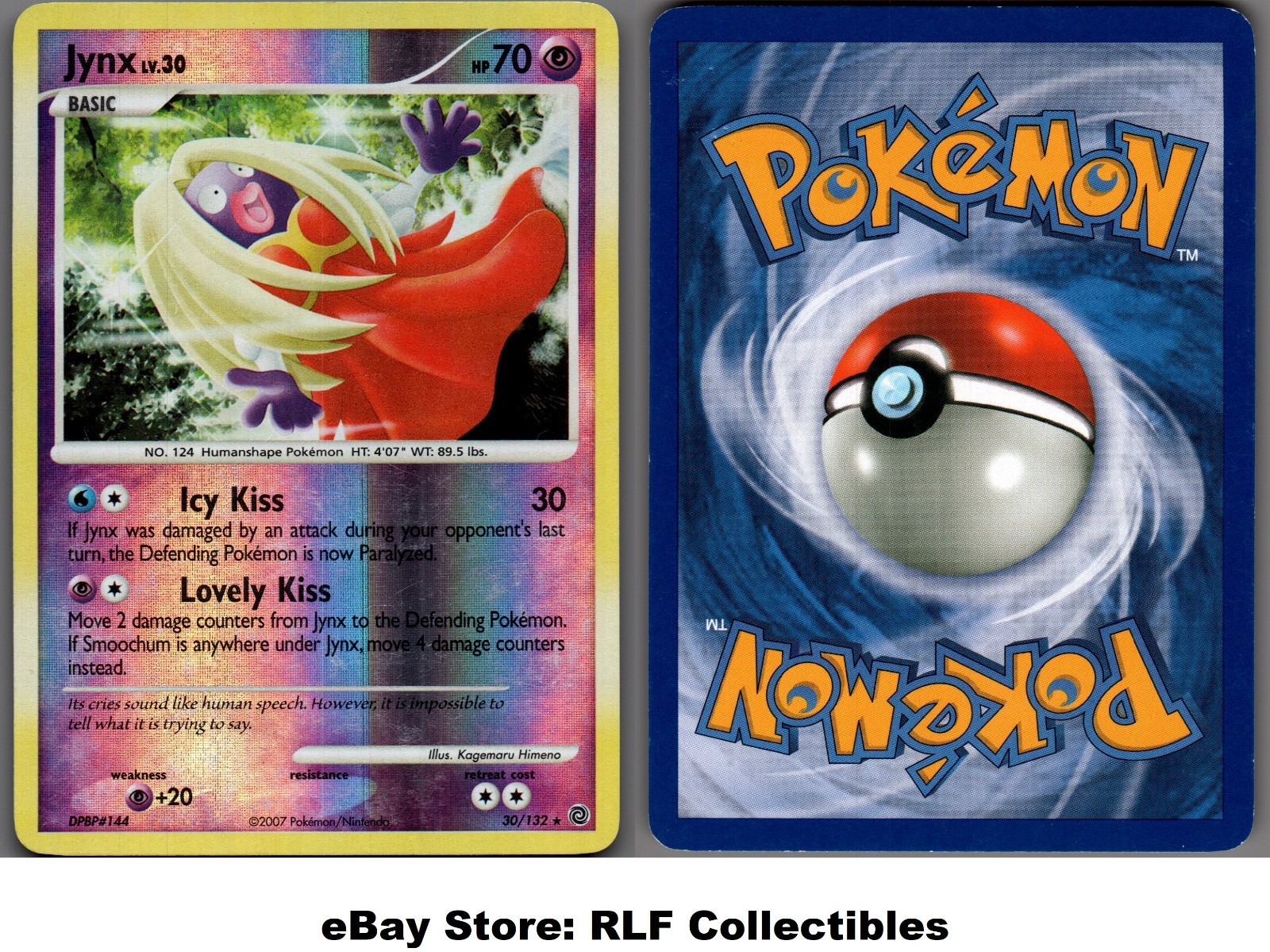 2007 Pokemon, D&P Secret Wonders, #30/132 Jynx Lv. 30, Reverse Holo Rare (b)
