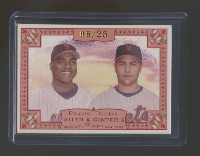 2006 TOPPS ALLEN & GINTERS  CARLOS BELTRAN-CARLOS DELGADO RIP IT GOLD #ED 08/25
