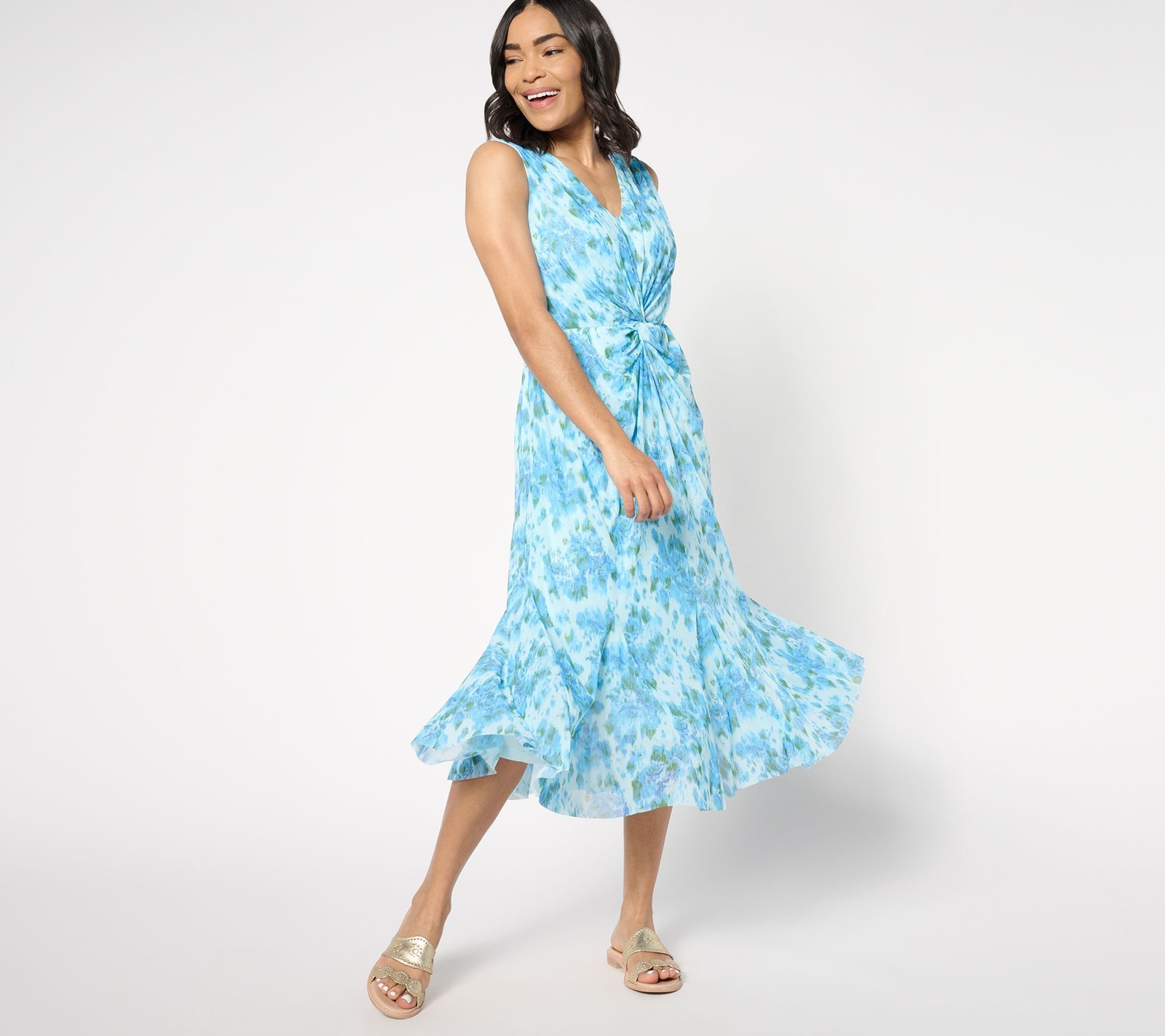 SUNNYLiFE Women's Plus Sz Dress 3X Always Isaac Twist Front Multi-colored