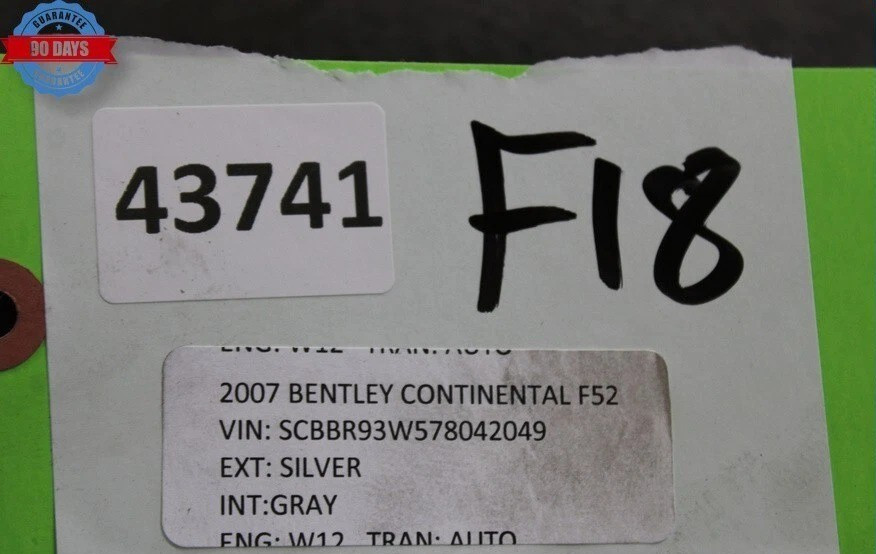 06-12 Bentley Continental Rear Left Driver Side Inner Fender Liner Shield Oem