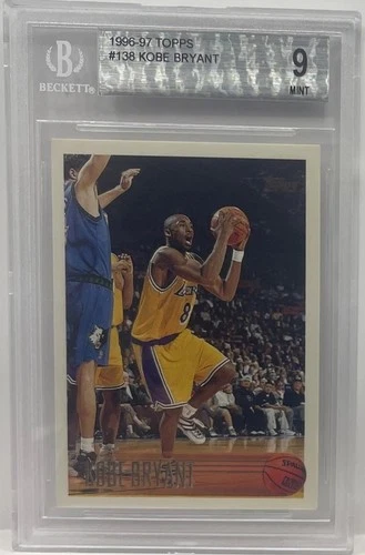 1996-97 Topps Kobe Bryant Rookie Rookie RC #138 Lakers BGS 9 MINT LAKERS
