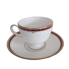 Wedgwood Colorado gold red teacup saucer bone china England 