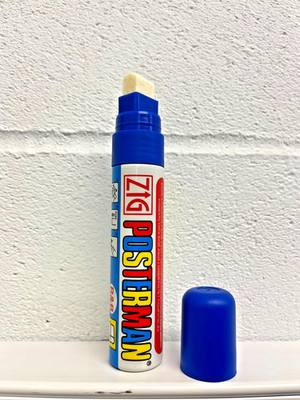 Kuretake ZIG Posterman wasserdichter PMA-120 Flüssigkreidestift 15 mm Keilspitze blau