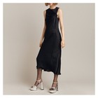 Ghost Sleeveless Black Naomi Crinkle Satin Midi Evening Dress 10 RRP £169 BNWT