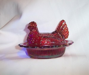 ヴィンテージMosser Glass ラージサイズ 脚付きベリーボウル 刻印