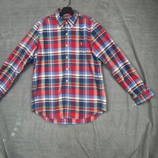 Ralph Lauren Men Plaid Button Down Shirt Large Multi Color Long Sleeve Pony Logo