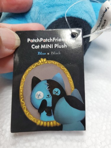 Fukuya GATTO Peluche PatchPatchFriends 8" Patch Patch Amici Blu e Nero Nuovo con etichette PM5 - Foto 4 di 9
