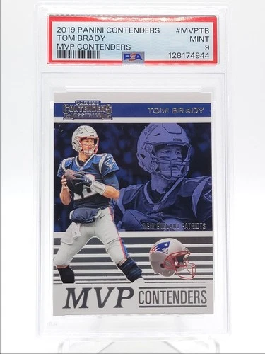 TOM BRADY 2019 CONTENDERS MVP FOOTBALL PATRIOTS PSA 9 Q4320