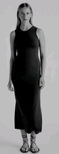 NEW Quince LARGE Tencel Jersey BLACK Maxi Dress Side Slit Sleeveless • SOLD OUT