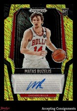 2024-25 Prizm Black Rookie Signature Gold Shimmer FOTL Matas Buzelis /10 RC AUTO