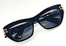 Dior CDior B2U 10A0 Sunglass Women Black Cat Eye Frame Black Lens Butterfly NEW