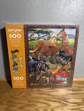 RARE 1995 VINTAGE ZIGGY SAFARI HALLMARK SPRINGBOK Puzzle 500 PIECES