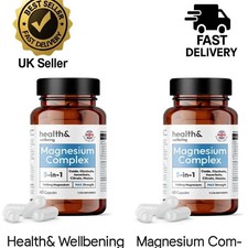 Magnesium Supplements 5-in-1 Complex 1400mg - 60 Vegan High Strength Capsuless 0.19 per thousand milligrams