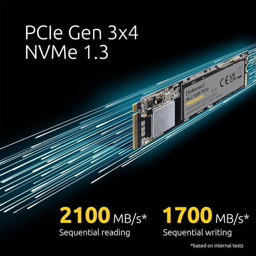 Intenso Disque SSD Interne 500 Go M.2 SSD PCIe Premium, jusqu'à 2100 Mbit/s, (PC - Photo 3/10