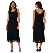 ASOS Curve NWT Lace Floral Sleeveless Midi Dress Black Size 22 Lined Stretchy