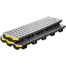 5-Pack HDPE Trench Drain 39in Low-Profile A15 Load for Garage