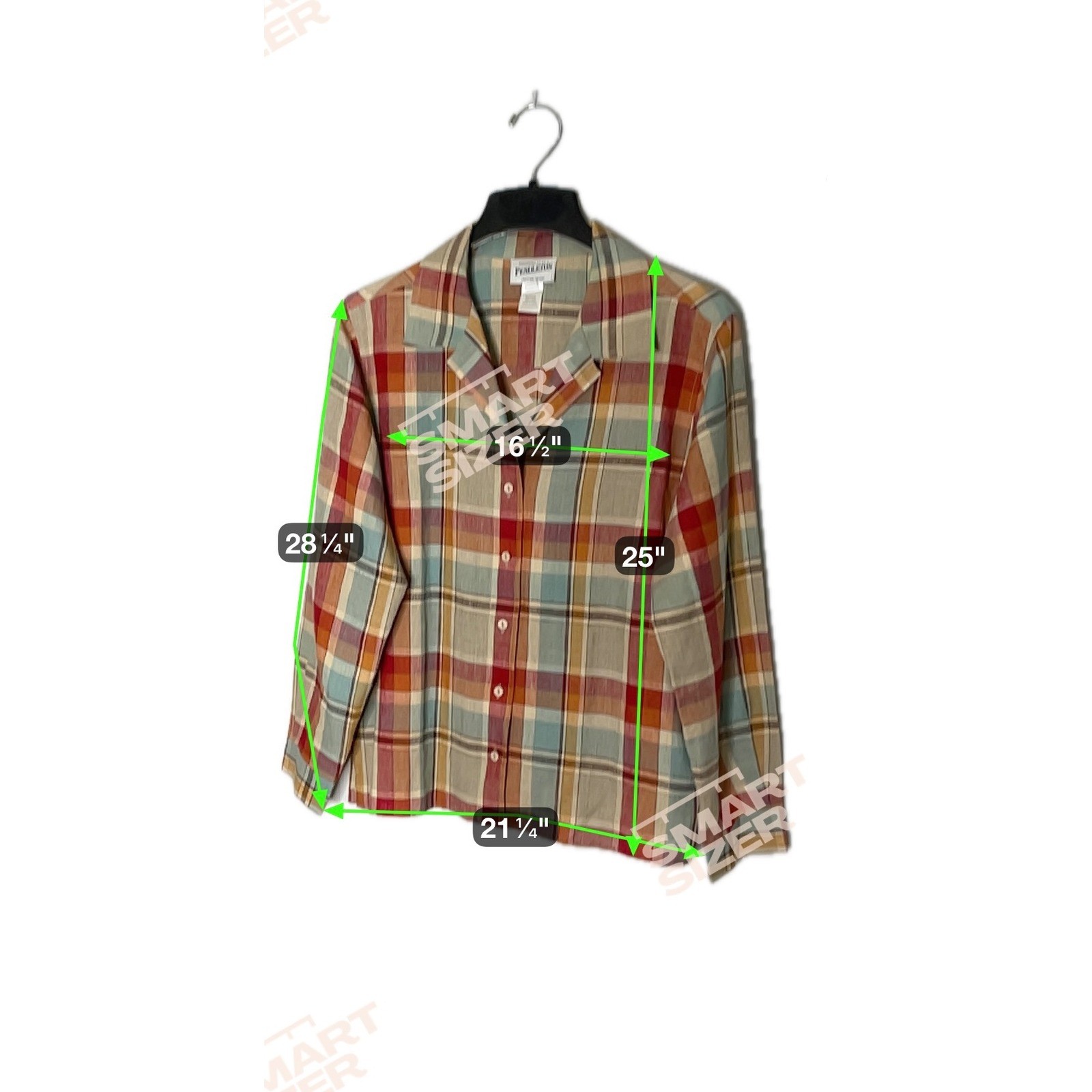 Pendleton 100% Linen Plaid Button Front Shirt Top… - image 4