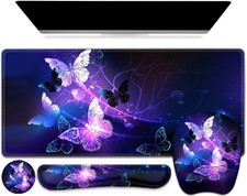 Large Mouse Pad with Wrist Support 4in1 Set, XXL Game Mousepad  Keyboard Wri...