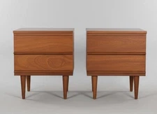Pair of Mid-Century Modern Dressers – Refinished MCM Walnut, 1960s, Dovetail