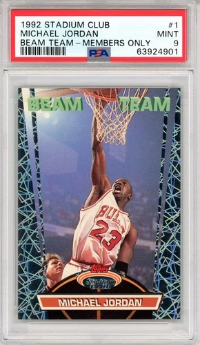 1992 Stadium Club Beam Team Members Only #1 Michael Jordan PSA 9