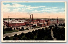 Akron OH~Goodyear Tire Rubber Co Factory~Smokestack~Birds Eye View~1918 Postcard