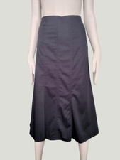 Antonio Fusco Milano Black Midi Skirt IT44 EU40 Made in Italy Vintage 90s Luxe L