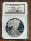 1990 S AMERICAN SILVER EAGLE NGC PF69 ULTRA CAMEO