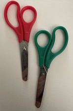 Vintage Crayola Scissors Kids Safety Green Red Stainless Steel Lot Of 2