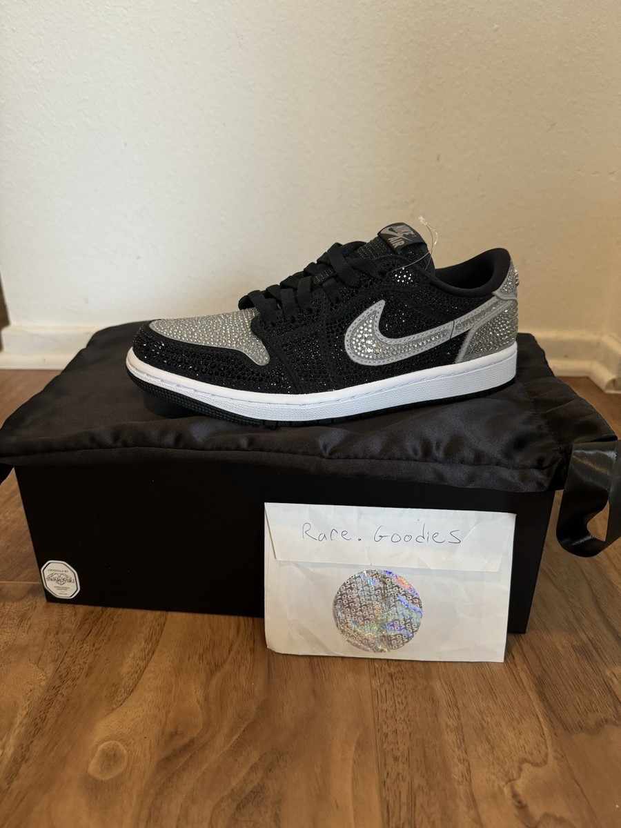 NIKE Swarovski Jordan 1 Low OG 'Shadow HM9208-001 Size 5/6 7.5/8.5