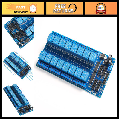 16-Channel 12V Relay Module for Arduino, DSP, AVR, PIC, ARM - Control Devices Ea