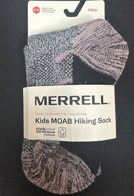 Merrell Moab Kid s Hiking Socks - New - Crew - Small/Medium
