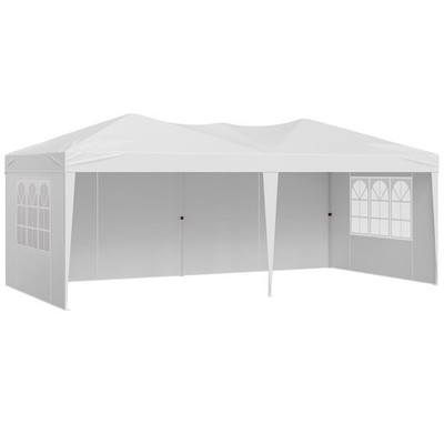 10x20ft Quick-Setup Canopy with 3 Mesh Sidewalls & Dual Ventilation