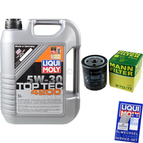 Mann Inspektionspaket 5L Liqui Moly Top Tec 4200 5W-30 FüR Mazda MX-5 1.8 2.0 6-image