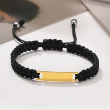 Personalize Bracelet Braided Rope Infant Engrave ID Name Baby Kid Children Gift