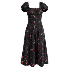 NEW, Reformation Riva Shirred Midi Dress Domani SIZE XL #MD2344