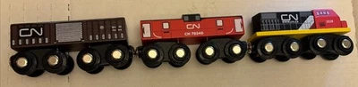 Big Jig Rail CN Wooden Train Cars Set Brio Compatible 3 Piece MPN 2222 79240 - Image 1 of 4