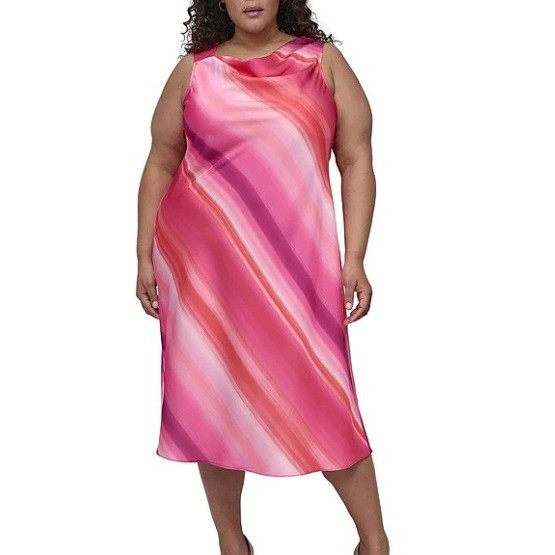 DKNY Midi Dress Womens Plus 18W Azalea Pink Swirl Printed Cowlneck Sleeveless | eBay DKNY Midi Dress Womens Plus 18W Azalea Pink Swirl Printed Cowlneck Sleeveless | eBay