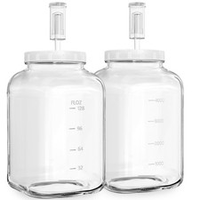 2 Pack Large Fermentation Jars, 1.5 Gallon Glass Jars with 100 Airtight Lid ...