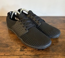 Whitin Mens W63 Walking Shoes Lace Up Minimalist Barefoot Black Knit 42 EU 9 US