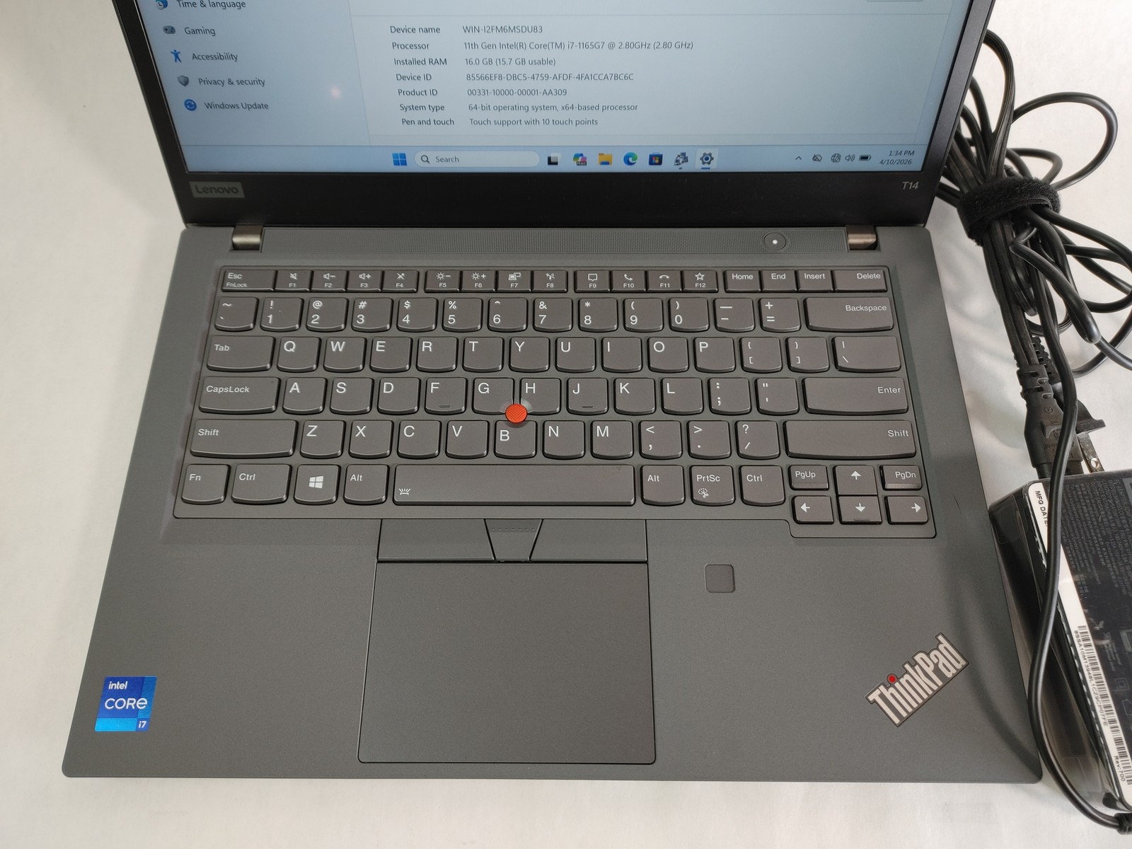 Lenovo ThinkPad T14 Gen 2, 14-Inch Laptop, with Core i7 11th Gen., Windows 11 Home