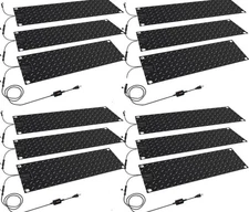 12 Pcs Snow Melting Walkway Mat 10" X 30" Non Slip Rubber Heated Mat With Power