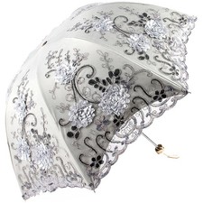 lace parasol umbrella Folding Anti-uv Sunshade Vintage Embroidered Sun Protec...