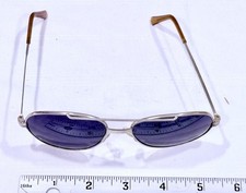 Vintage 1980's Aviator Style Sunglasses - Gold-Metal Frames Blue/Black Lenses