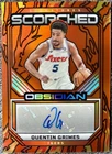 Panini 2024-25 Obsidian Scorched Signatures Quentin Grimes Auto Orange /99 76ers