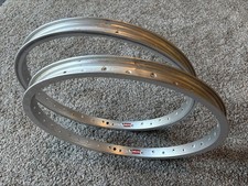 OLD SCHOOL 1980's BMX 20" x 1.75" ARAYA 7X 36h RIMS WHEELS HOOPS SILVER