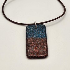 Red  Blue Orgonite Pendant   EMF Protection Necklace with Amethyst  Steel Powe