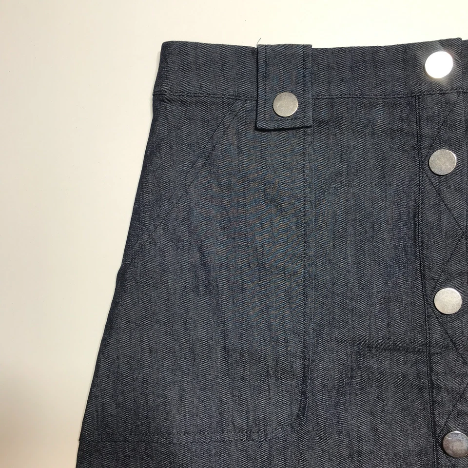 7th Avenue Design Studio NY&Co. Falda Línea A Talla 8 Denim Oscuro Suave Cierre a Presión Foto 3 de 4