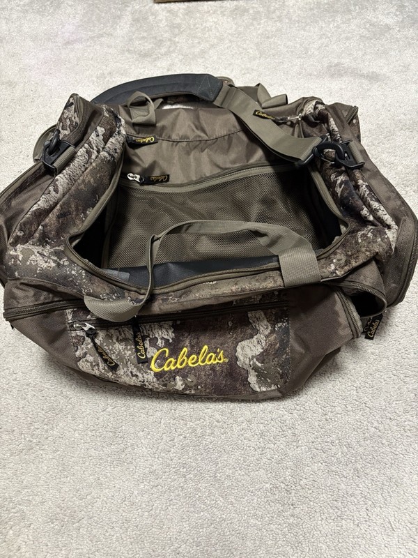 Cabelas Catch All Gear Bag Weather Resistant Camo Fishing Hunting
