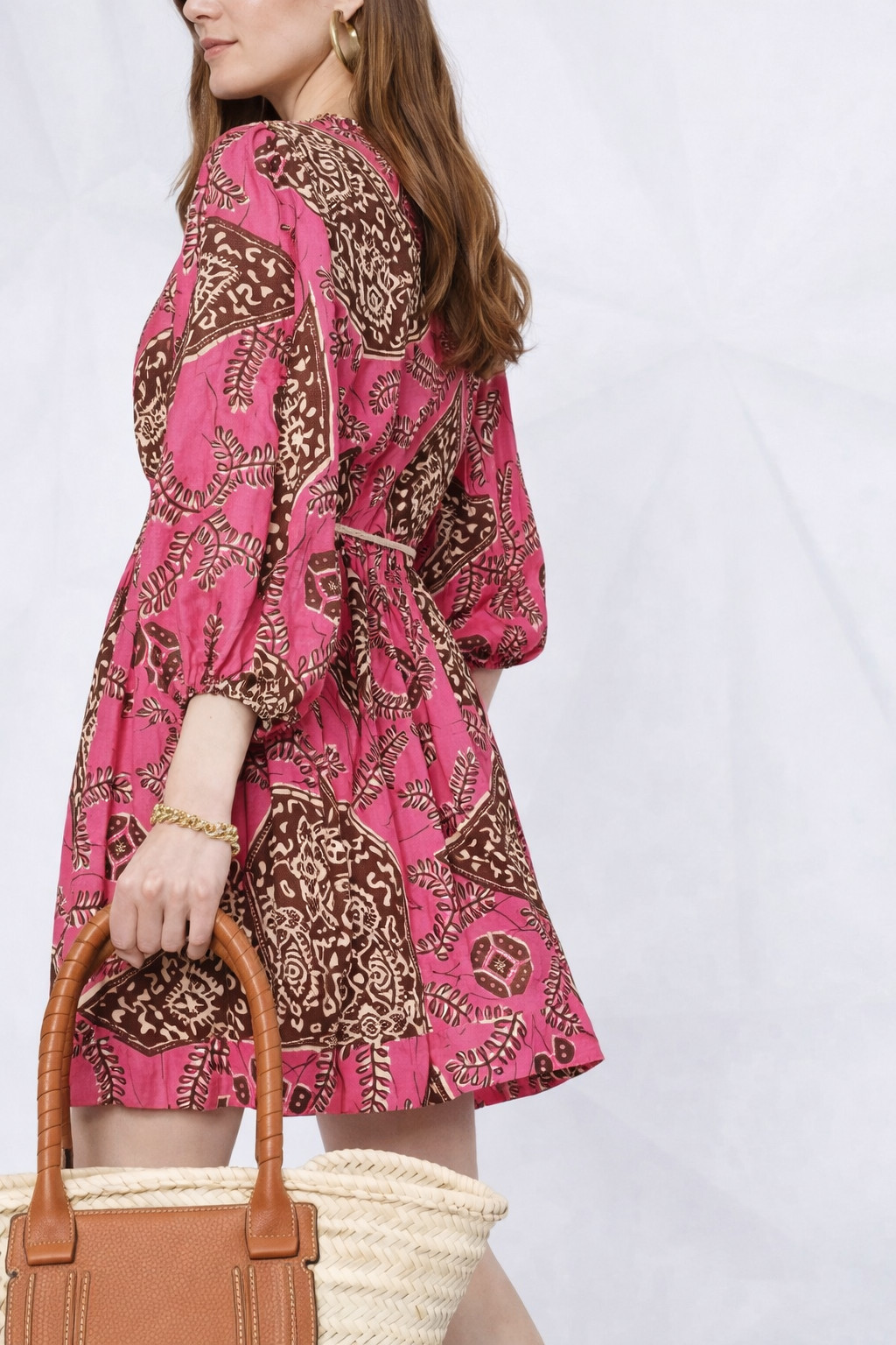 Zimmermann Lulu Plunge Mini Dress Size 3 AU14 Pink Print Rope Belt RRP $595 image 10