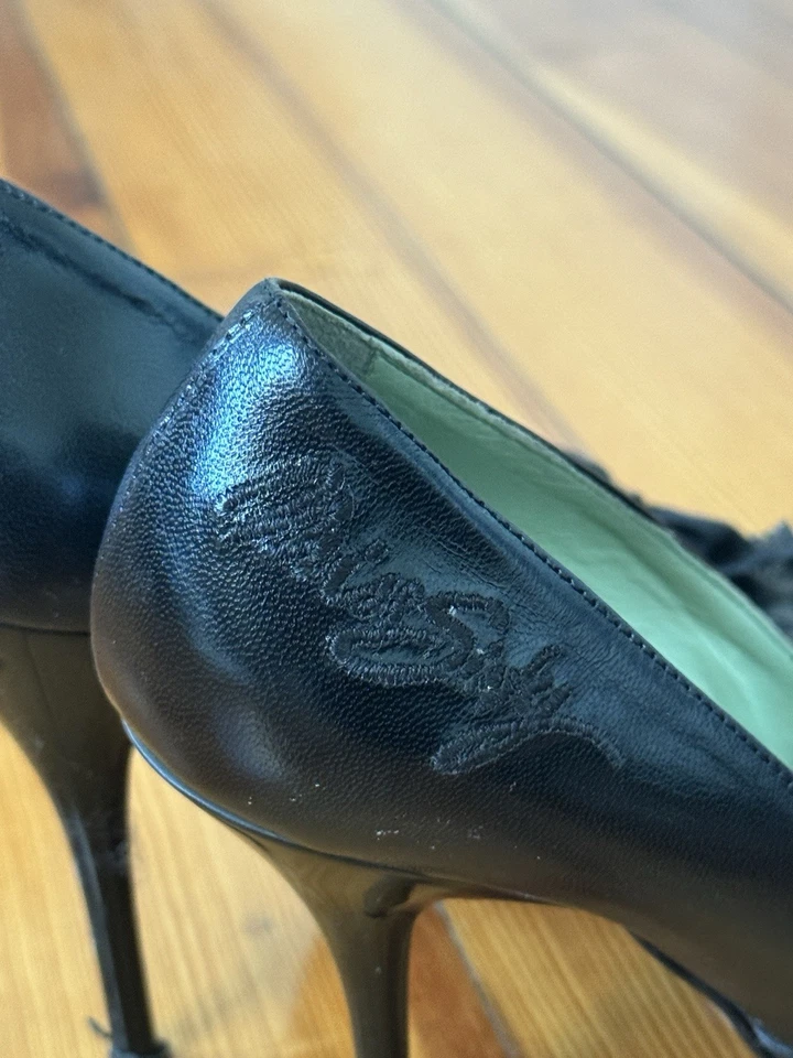 Zapatos de salón Miss Sixty de cuero negros vintage años 2000 sexy y elegantes talla 6,5 Foto 3 de 4